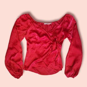 Mi Ami Red Wrap Around Shirt